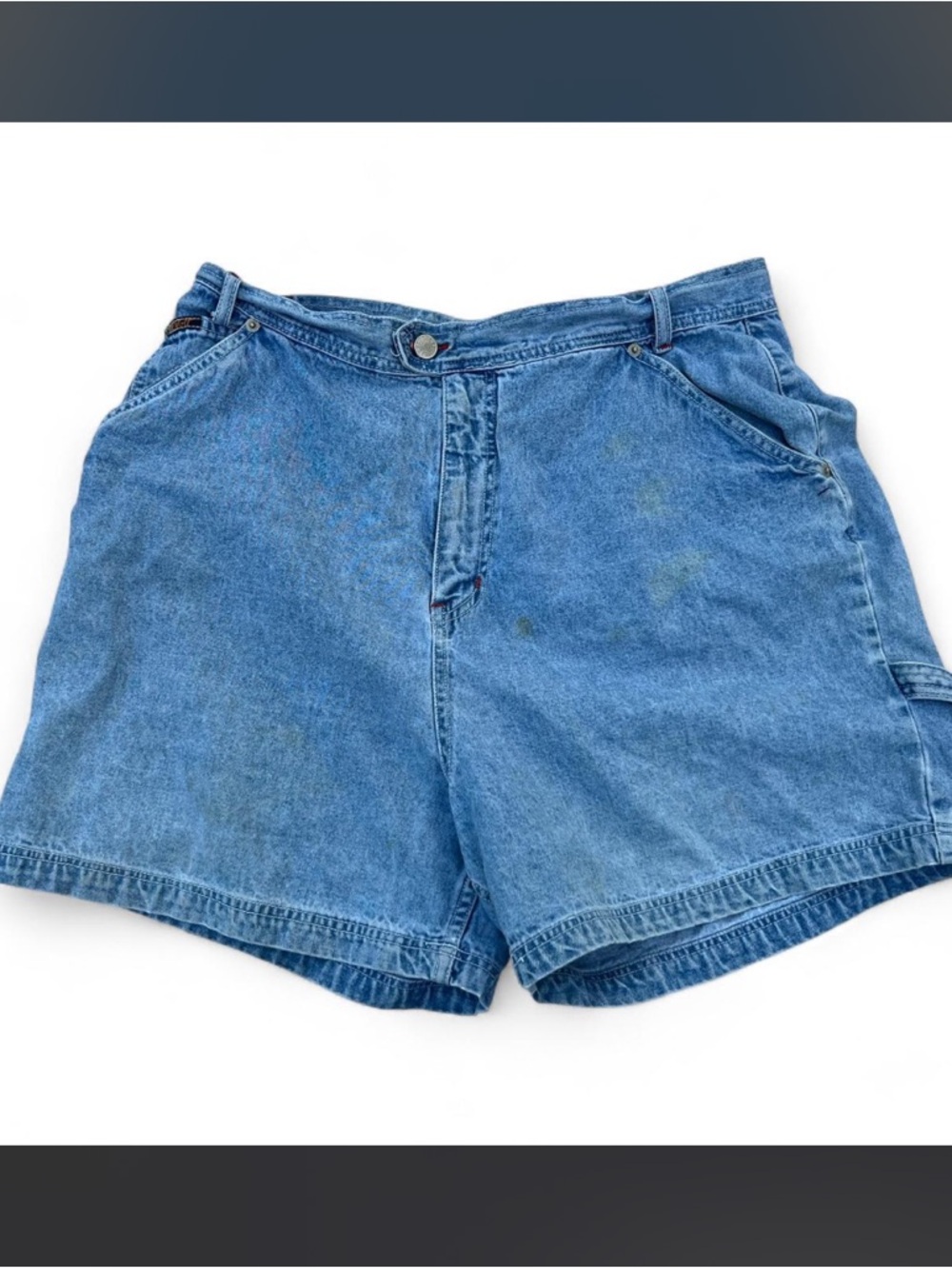 Vintage High Waisted Distressed Revolt Utility Denim Women's Shorts Size 16